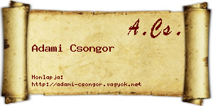 Adami Csongor névjegykártya